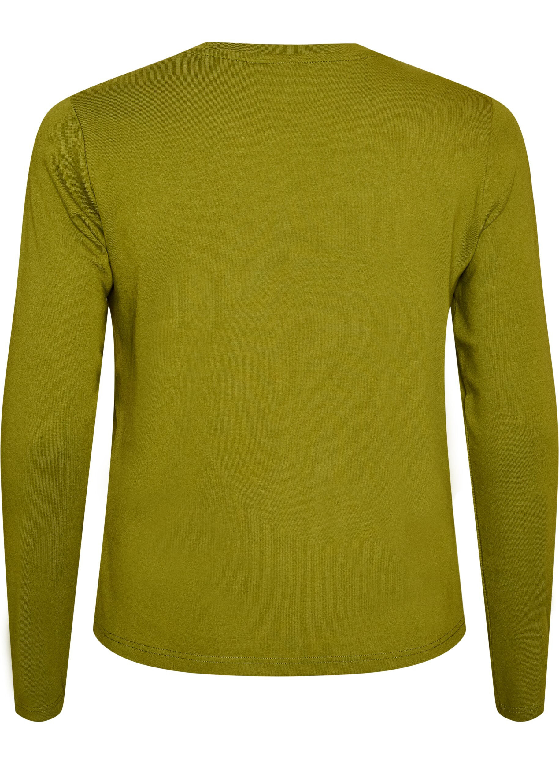 ZizziLangarm-Basic-T-Shirt mit Rundhalsausschnitt, Gr&uuml;n, Packshot image number 1