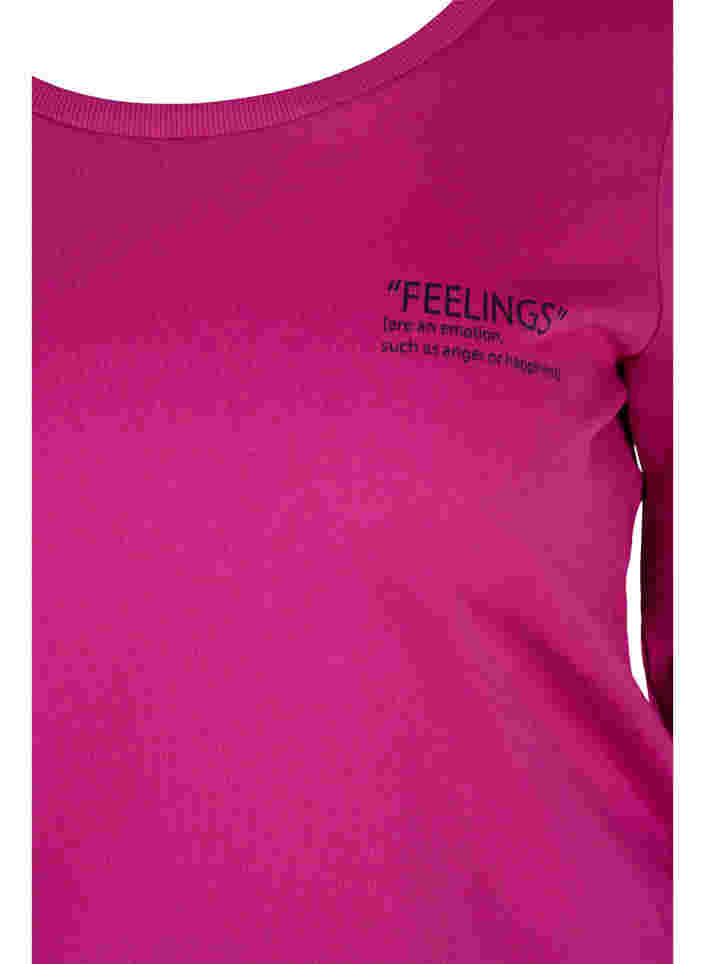 Baumwollsweatshirt mit Textaufdruck, Festival Fuchsia, Packshot image number 2