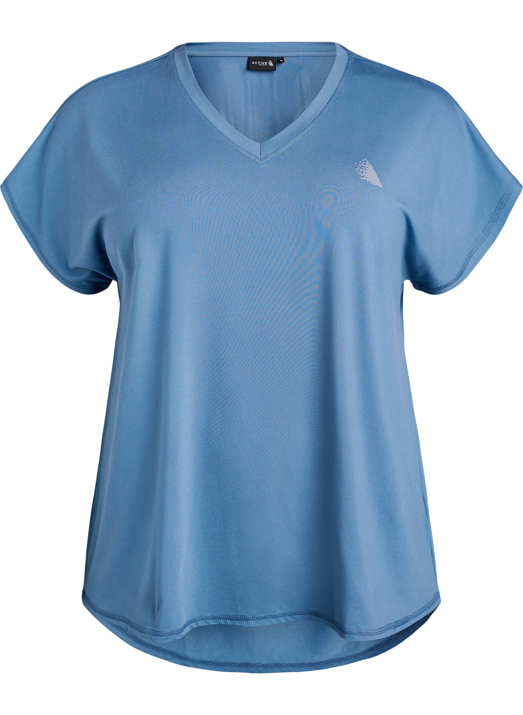 ZizziTrainingsshirt mit V-Ausschnitt und kurzen &Auml;rmeln, Petrol, Packshot image number 0
