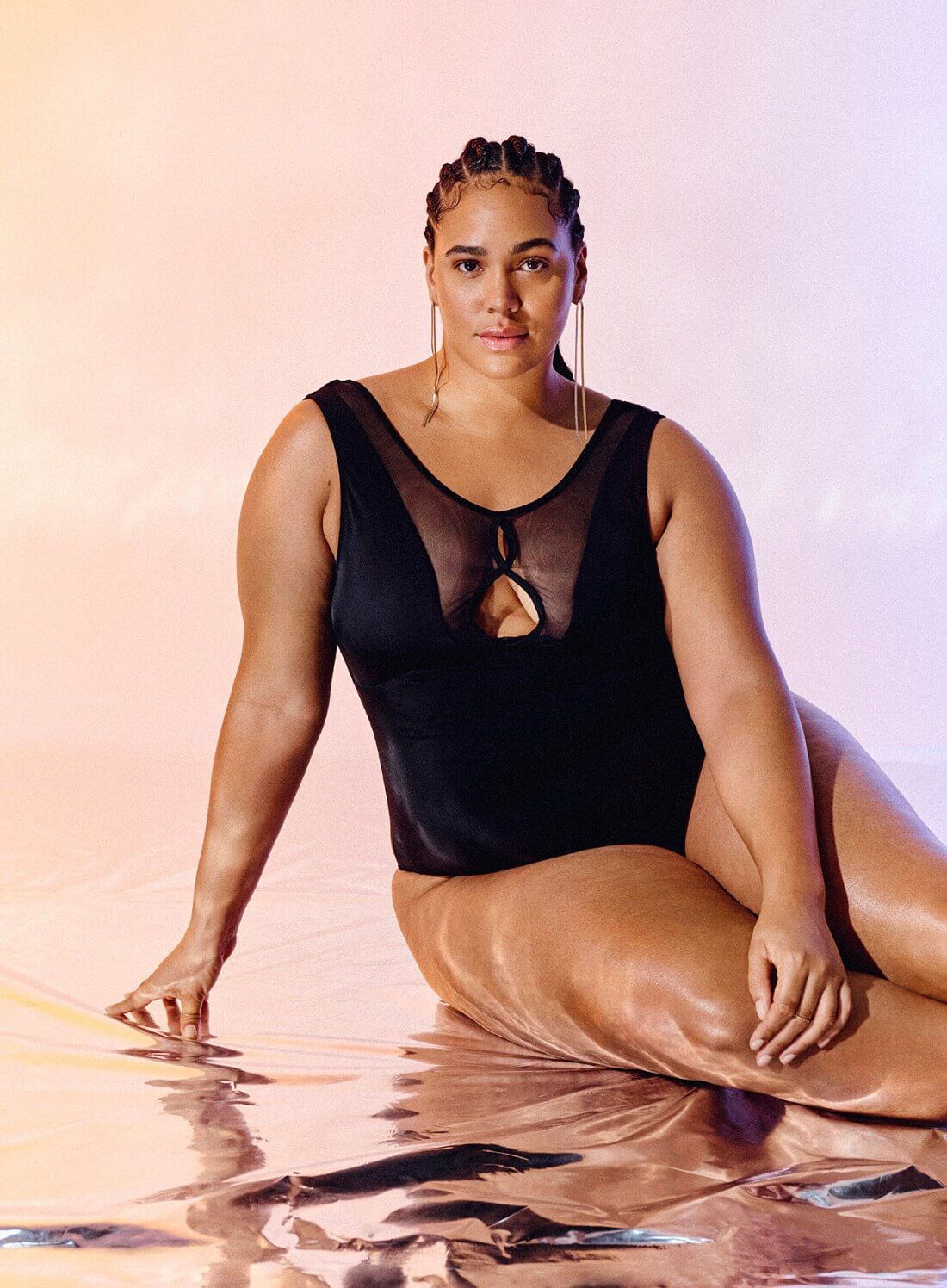 Zizzi Badeanzug in Schwarz, , Model