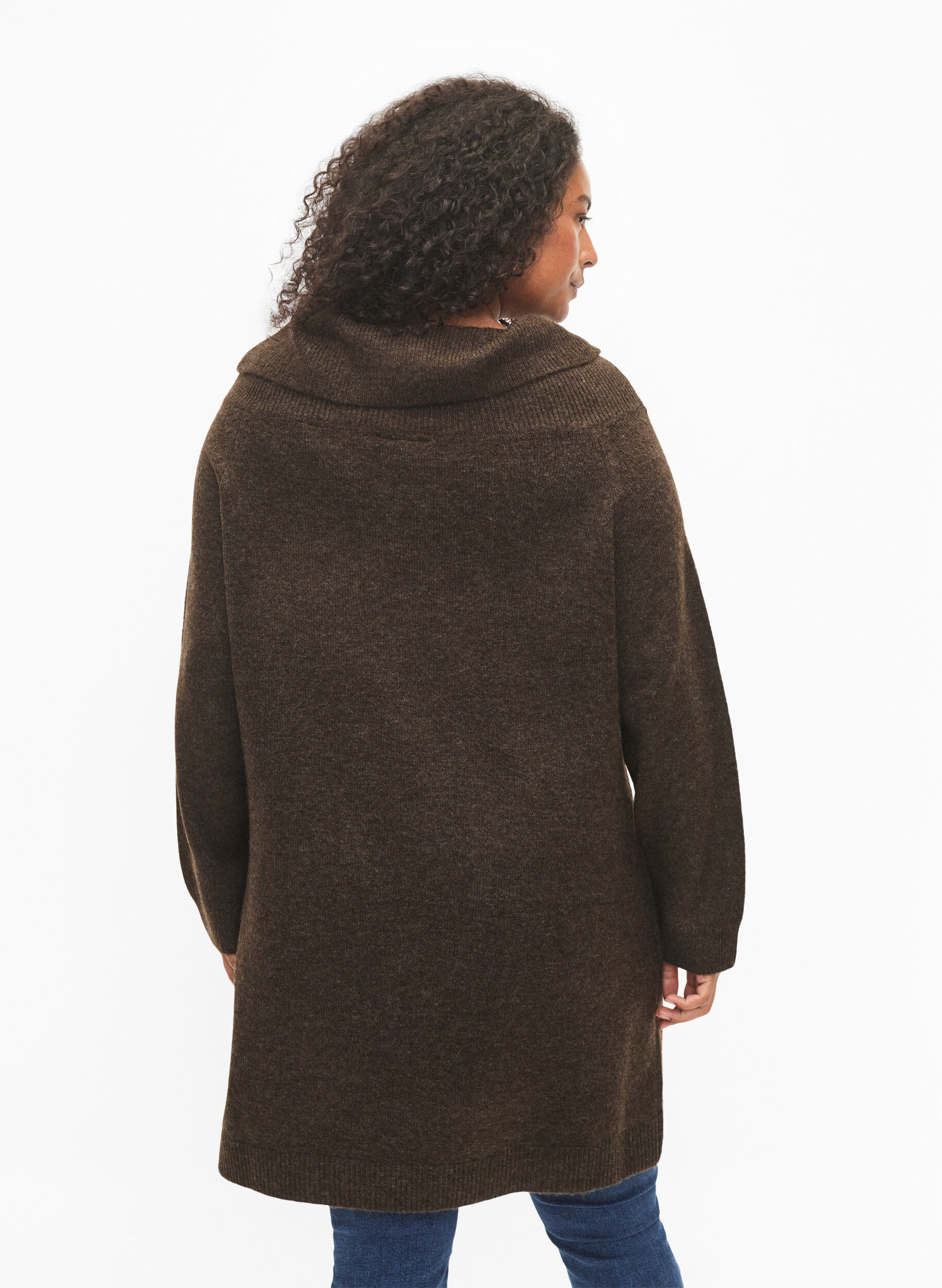 Zizzi Melange-Strickkleid, Demitasse Mel., Model image number 1