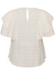Bluse mit gesmokter Textur und R&uuml;schen&auml;rmeln, Vanille, Packshot image number 1