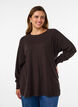Strickbluse mit Rundhalsausschnitt und Strickmuster, Braun, Model image number 0