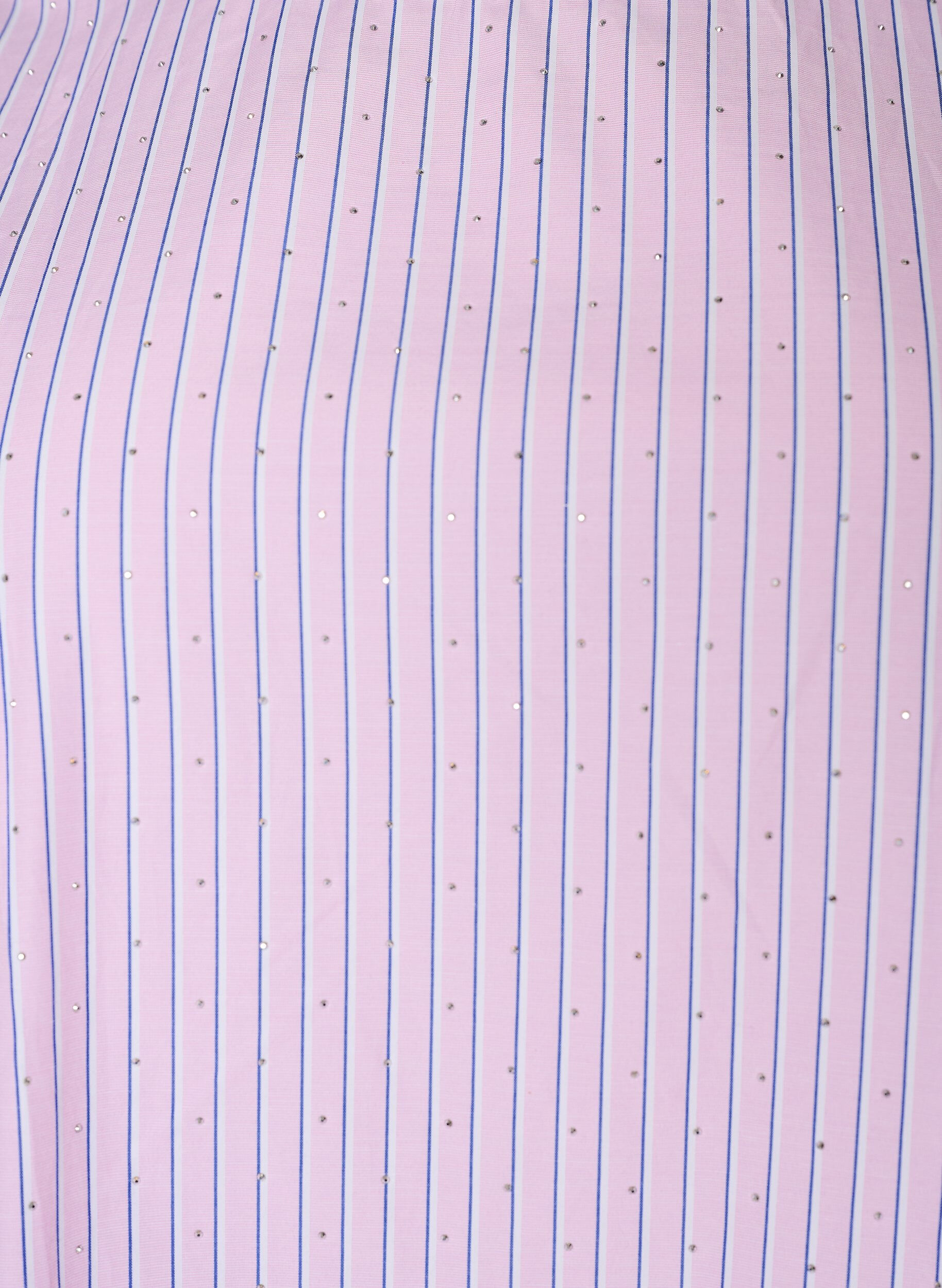 Zizzi Knielanges gestreiftes Kleid mit Steinen und Puff&auml;rmeln, Pink, Packshot image number 2