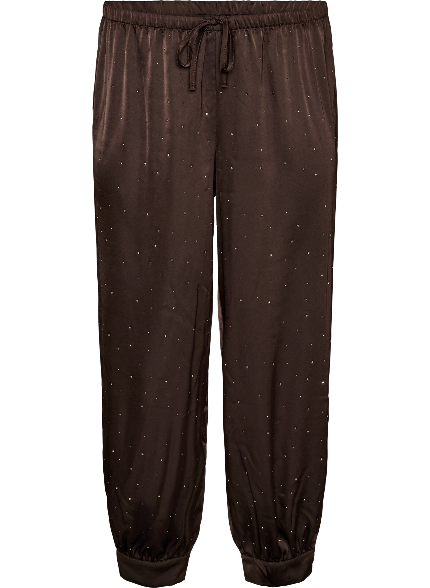 ZizziBallonhose aus Satin mit Strasssteinen, Braun, Packshot image number 0