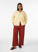 Bluse aus Leinen und Viskose mit V-Ausschnitt, Gelb, Model image number 1