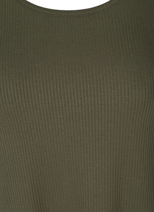 Rippkleid mit kurzen Ärmeln, Dark Green, Packshot image number 2