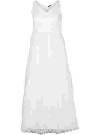 Ärmelloses Brautkleid mit V-Ausschnitt