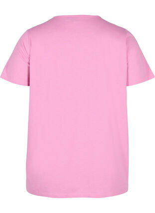 T-Shirt mit Lochstickerei und kurzen Ärmeln, Cyclamen Mel., Packshot image number 1