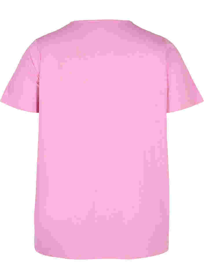 T-Shirt mit Lochstickerei und kurzen Ärmeln, Cyclamen Mel., Packshot image number 1