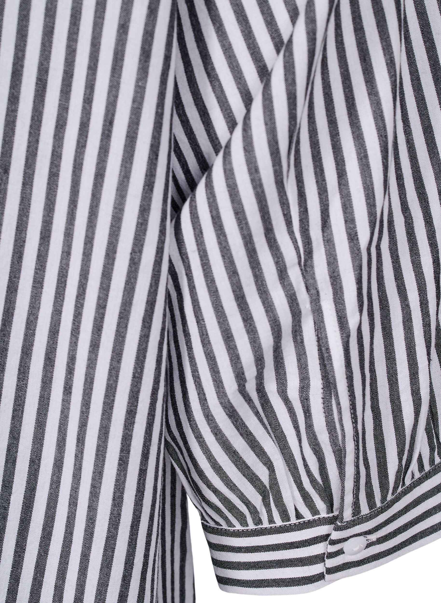 Zizzi Gestreifte Tunika mit 3/4-&Auml;rmeln, Schwarz, Packshot image number 3