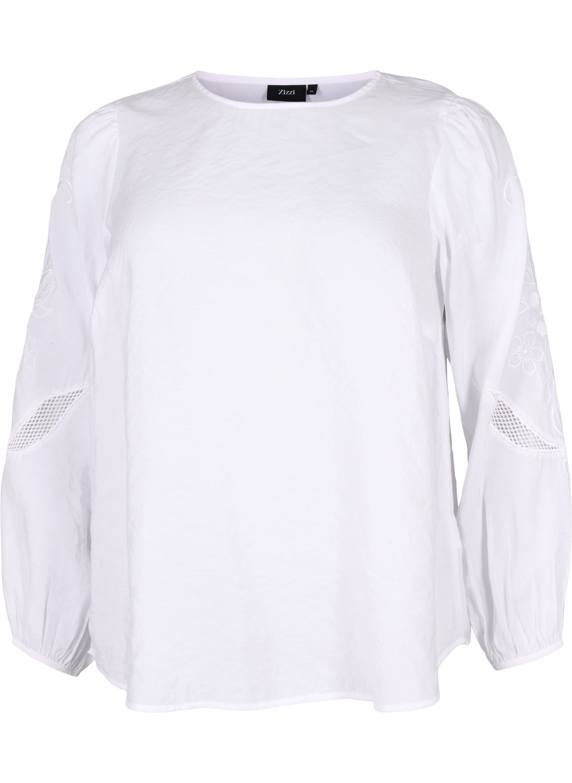 Zizzi Bluse aus TENCEL&trade;-Modal mit gestickten Details, Bright White, Packshot image number 0