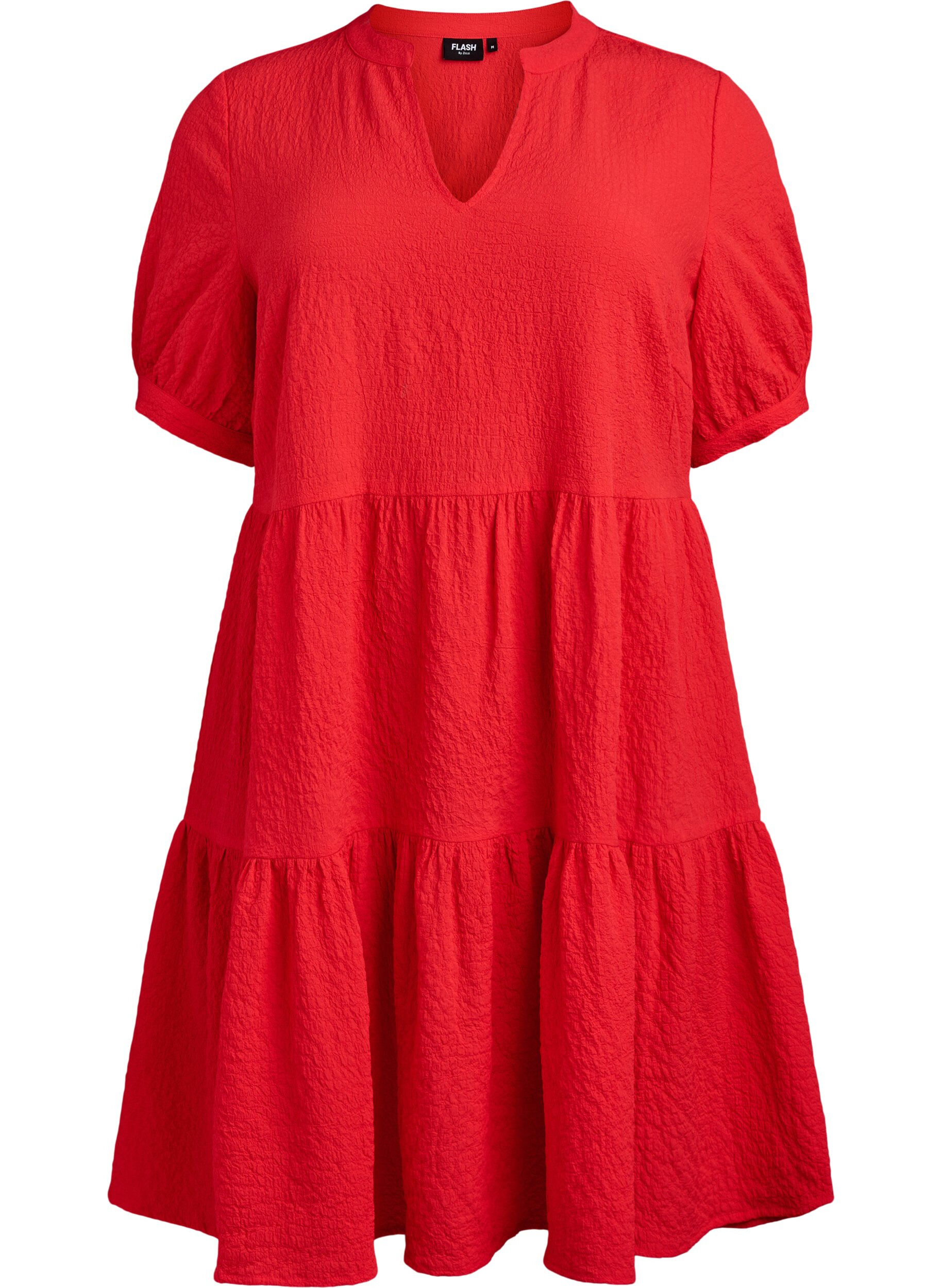 ZizziKurzes A-Linien-Kleid, Rot, Packshot image number 0