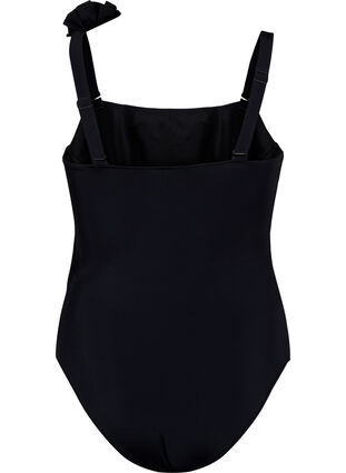 Badeanzug mit asymmetrischem Ausschnitt, Black, Packshot image number 1