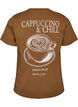 T-Shirt aus Baumwolle mit Print, Braun, Packshot image number 1