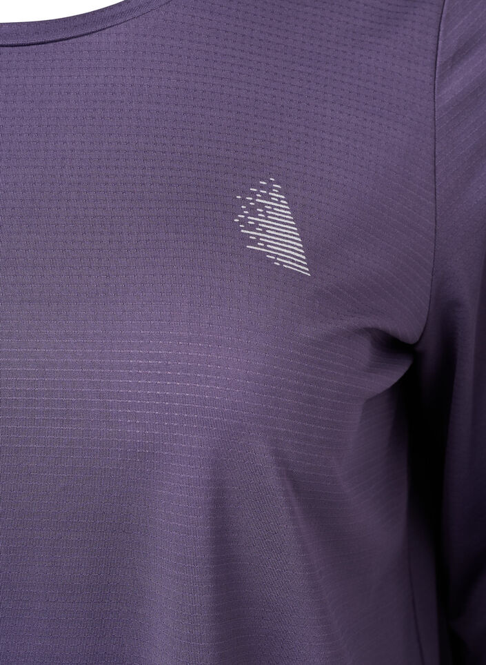 Langärmlige Trainingsbluse mit Struktur, Purple Plumeria, Packshot image number 2
