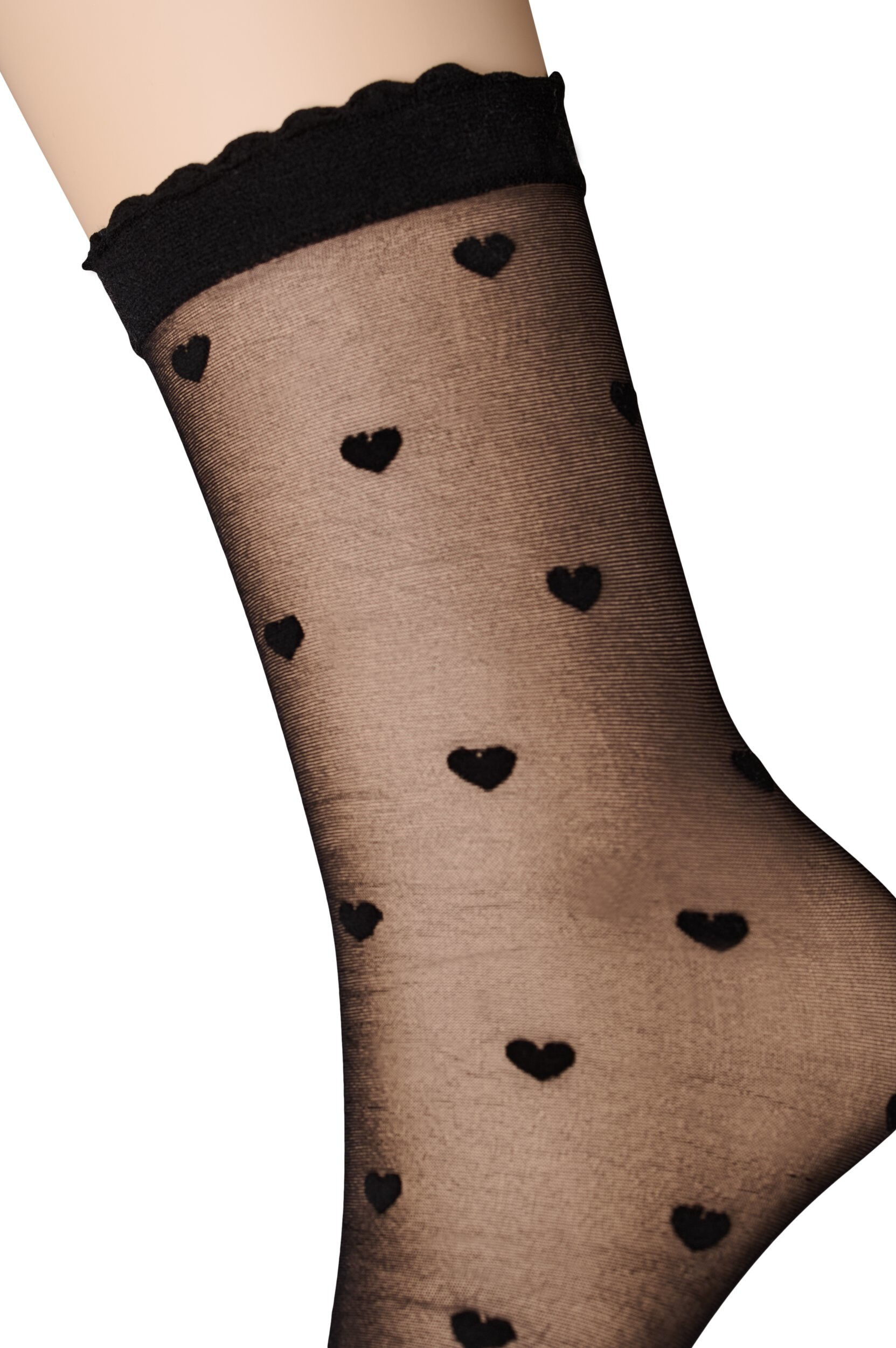 Zizzi 2er-Pack Kn&ouml;chelsocken mit Herzchen, Schwarz, Packshot image number 2
