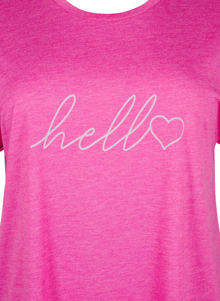 Kurz&auml;rmliges Nachthemd mit Textdruck, 9990, Packshot image number 2