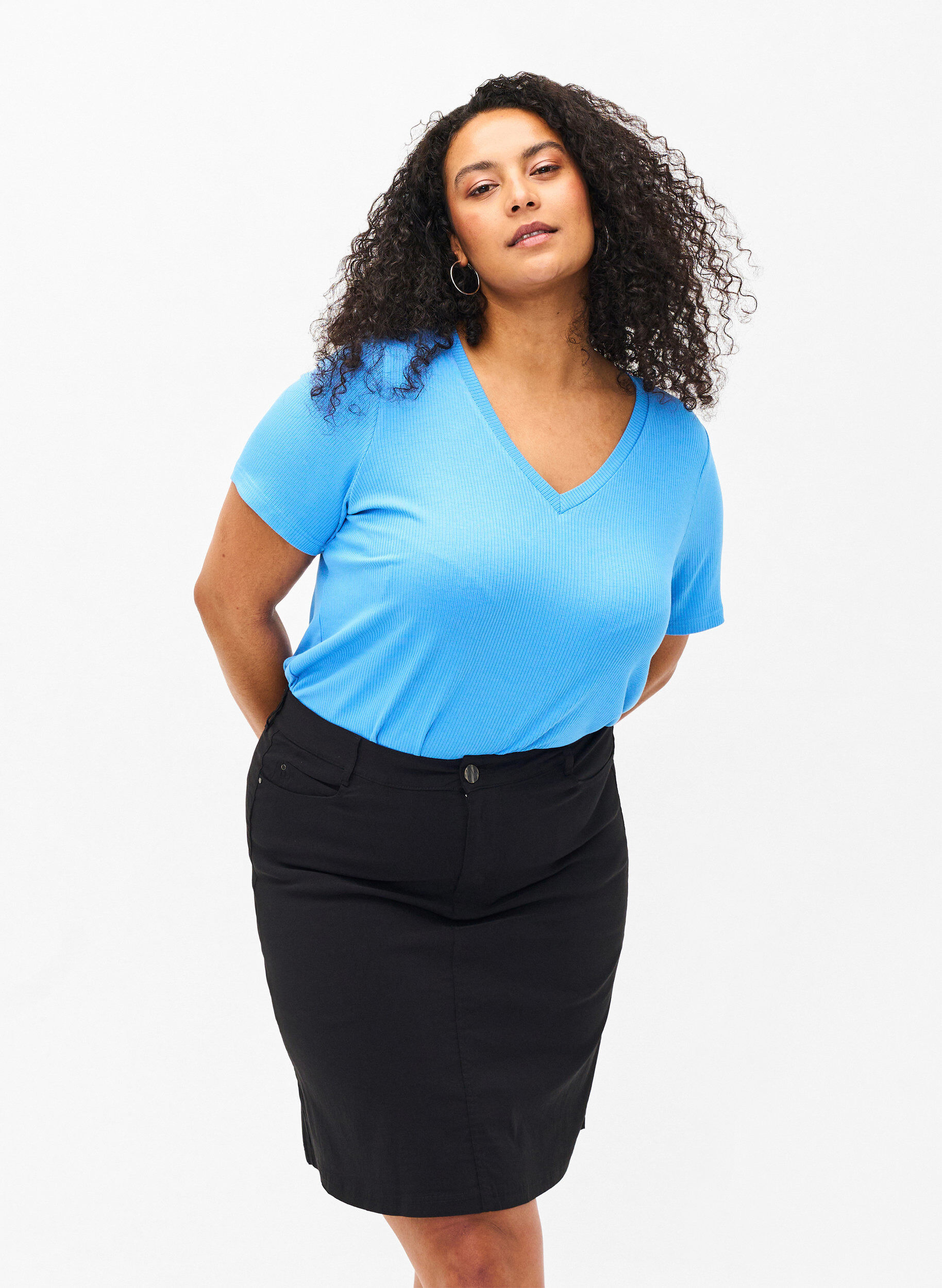 Kurzer Rock mit innen eingen&auml;hter kurzen Hose, Schwarz, Model