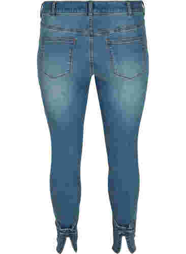 Cropped Amy Jeans mit hoher Taille und Schleife, Blue denim, Packshot image number 1
