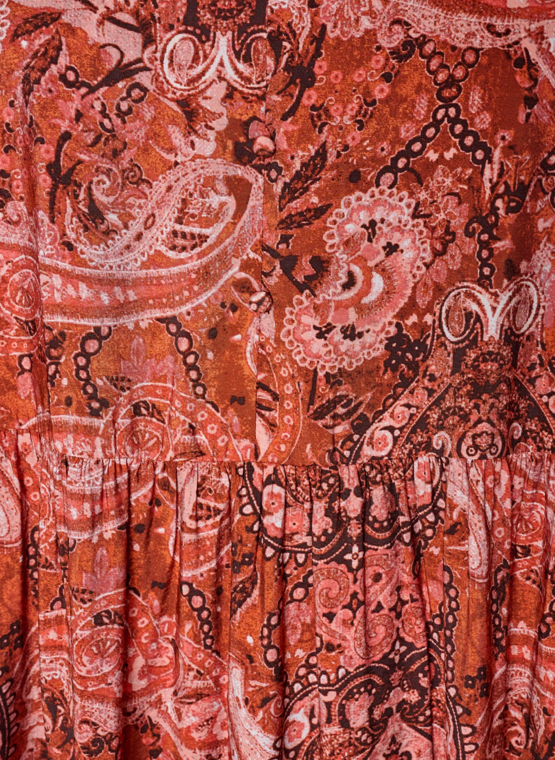ZizziMidi-Kleid aus Viskose mit Paisleymuster, Orange, Packshot image number 2