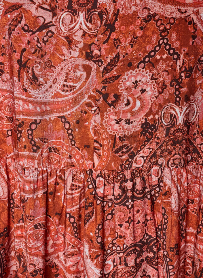 Midi-Kleid aus Viskose mit Paisleymuster, Orange, Packshot image number 2