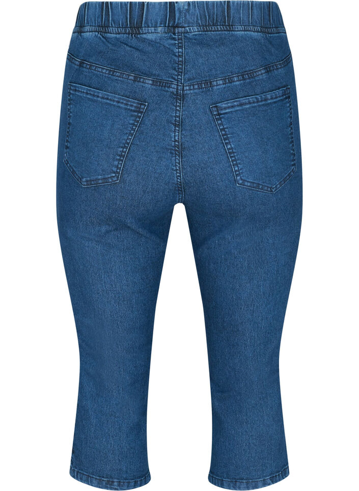Caprihose in Baumwollmischung, Dark blue denim, Packshot image number 1