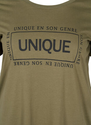 Kurzarm T-Shirt aus Baumwolle mit Aufdruck, Ivy Green/Unique, Packshot image number 2