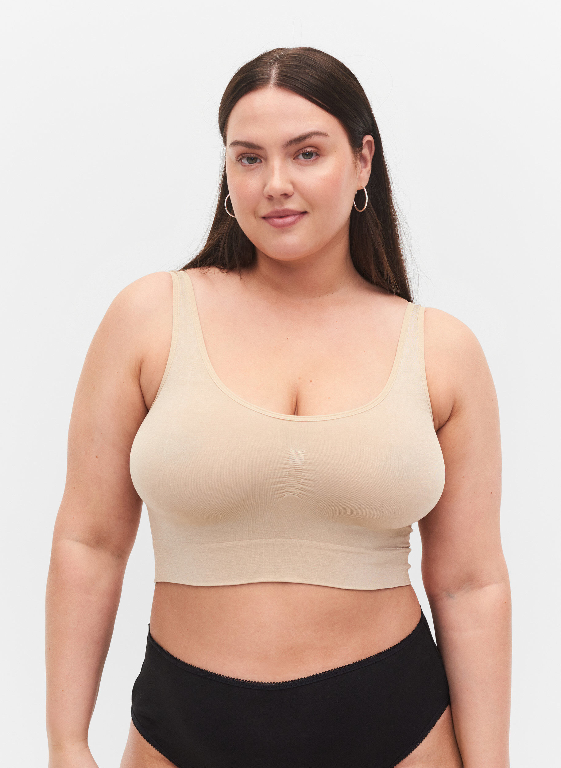 ZizziWeicher BH ohne Wattierung., Beige, Model image number 0
