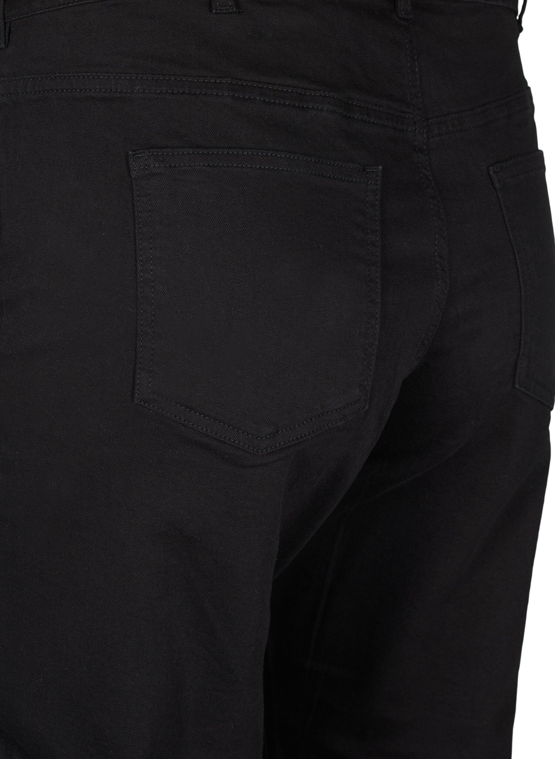 ZizziGek&uuml;rzte Vera Jeans mit geradem Bein, Schwarz, Packshot image number 3