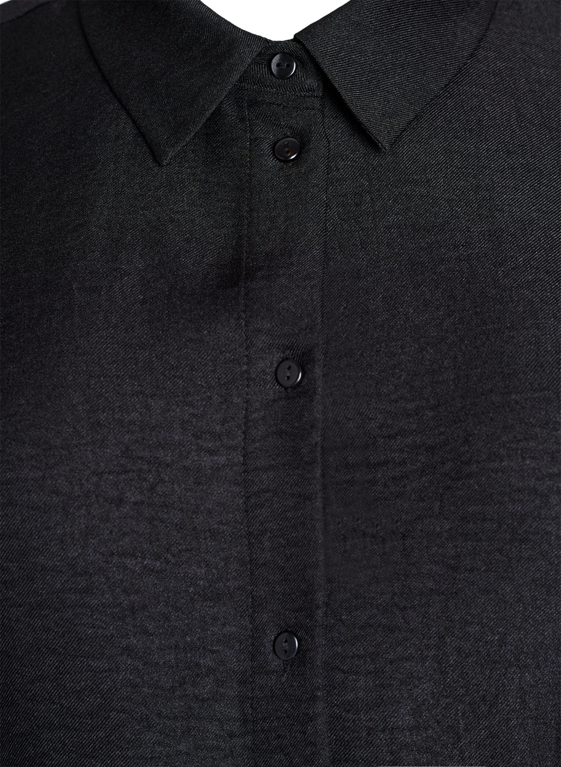 Zizzi Knielanges Hemdkleid mit Bindeg&uuml;rtel, Schwarz, Packshot image number 2