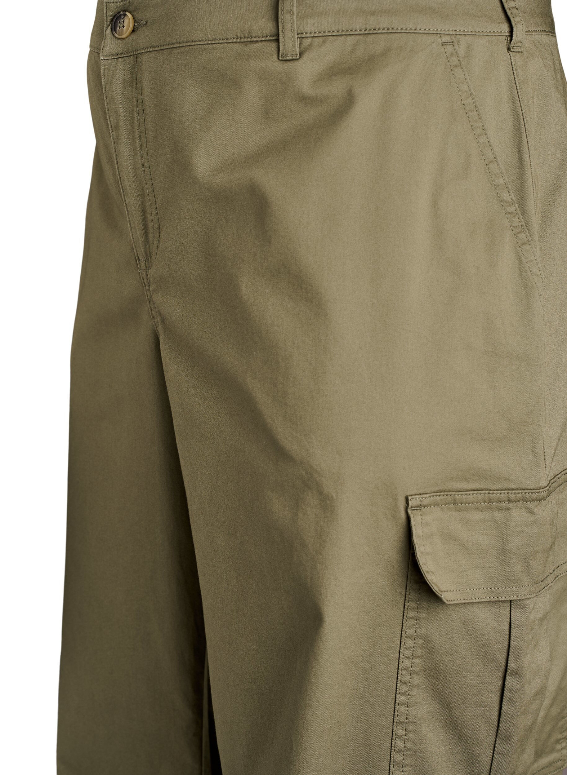 Zizzi Wide-Leg Cargohose mit hoher Taille, Gr&uuml;n, Packshot image number 2