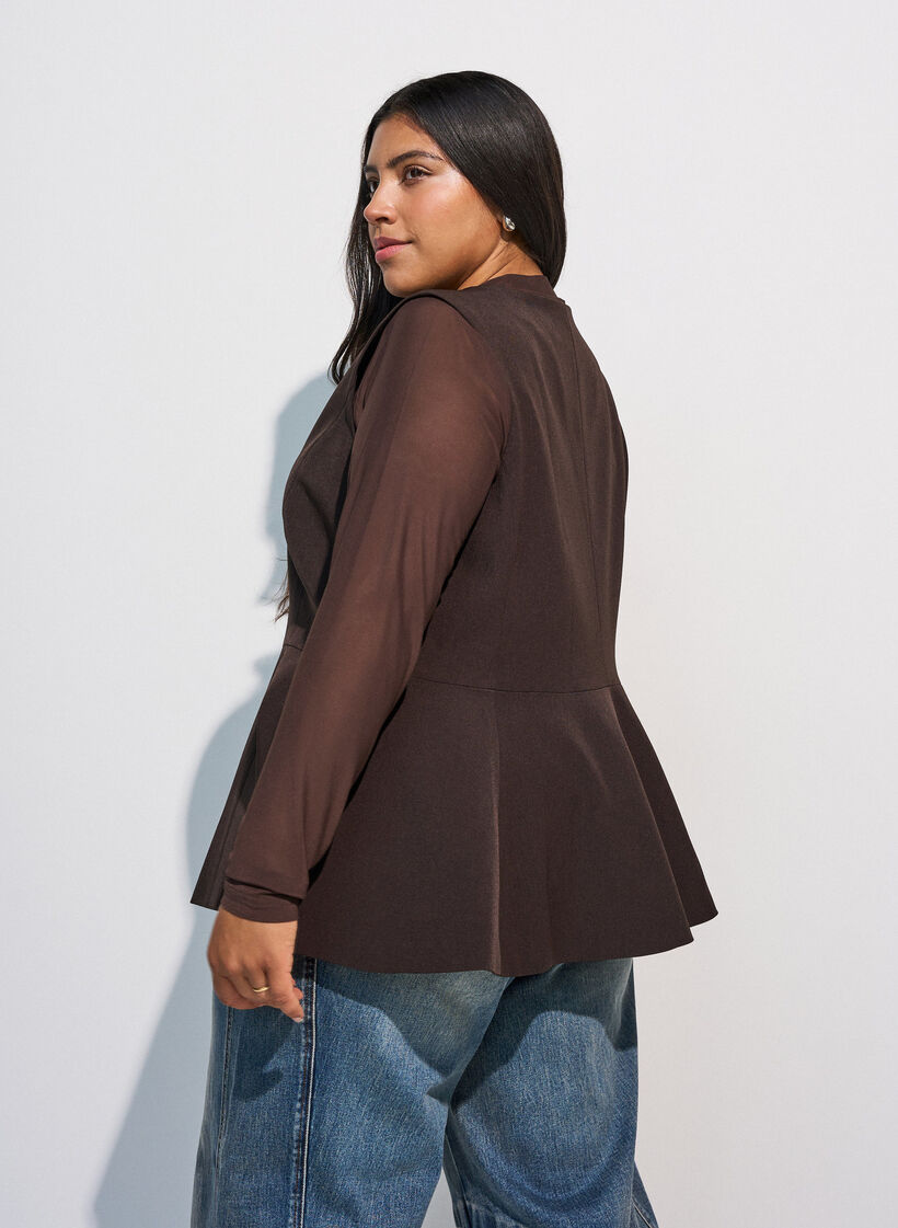 Nadelstreifen-Weste mit Sch&ouml;&szlig;chen, Braun, Model image number 2