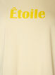 T-Shirt aus Bio-Baumwolle mit Text aus Velours, Gelb, Packshot image number 2