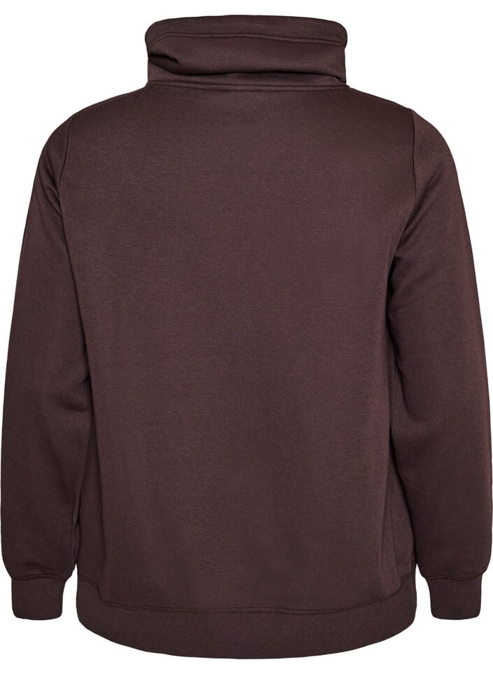 Sweatshirt mit Stehkragen und Taschen, Braun, Packshot image number 1