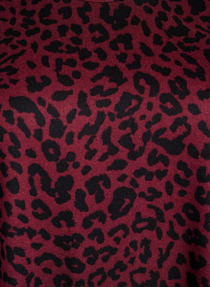 Bluse mit Leopardenmuster und langen &Auml;rmeln, Dunkles Bordeaux, Packshot image number 2
