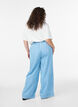 Joggers aus Denim mit weitem Bein und hoher Taille, Blau, Model image number 1