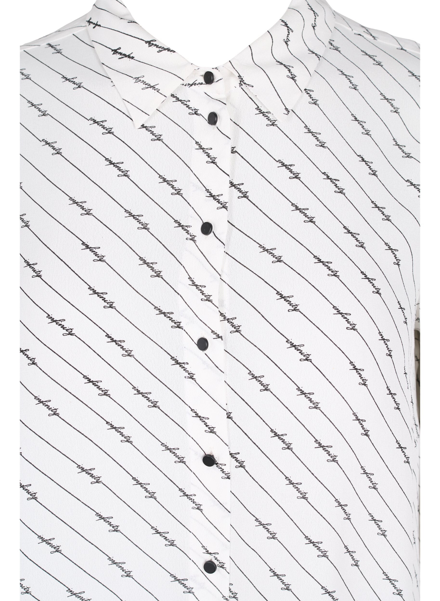 Zizzi Gestreiftes Hemdkleid aus Viskose, White AOP, Packshot image number 2