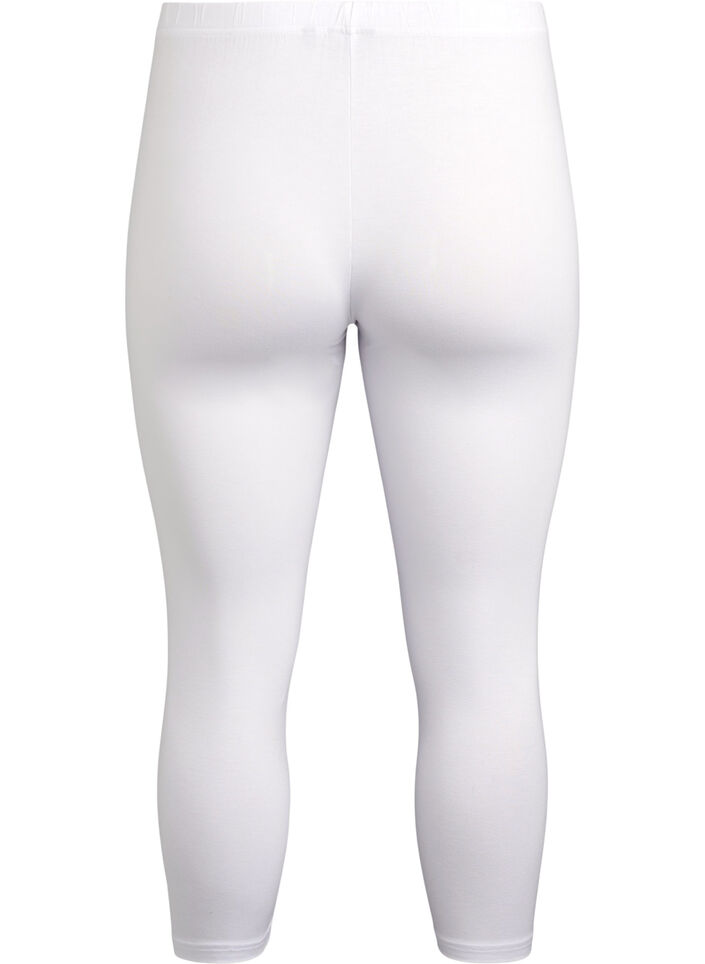 Basic 3/4-Leggings aus Viskose, Wei&szlig;, Packshot image number 1