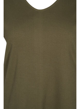 Kurzarm Kleid aus Baumwolle mit Rippstruktur, Ivy Green, Packshot image number 2