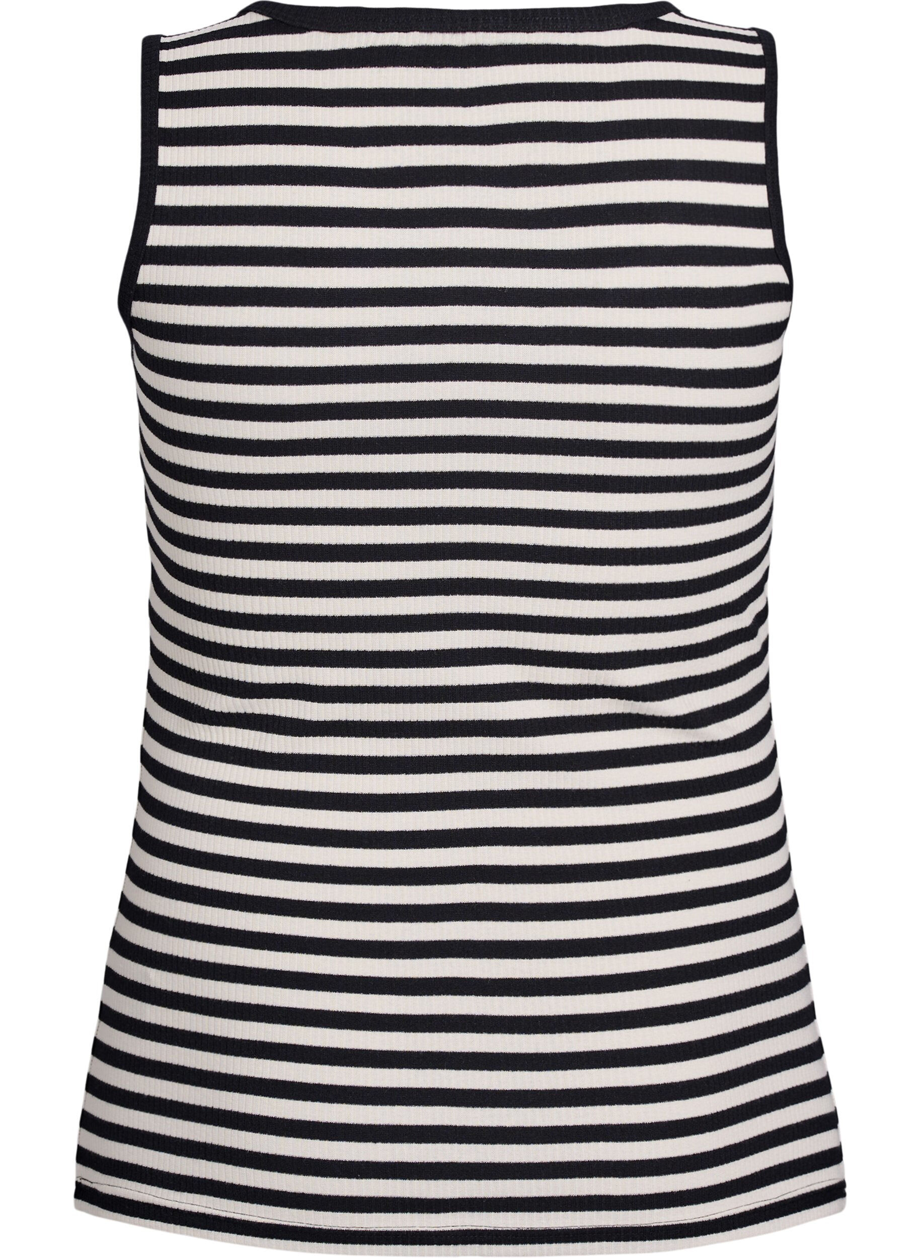 ZizziGestreiftes Tanktop mit Rippenstruktur, Schwarz, Packshot image number 1