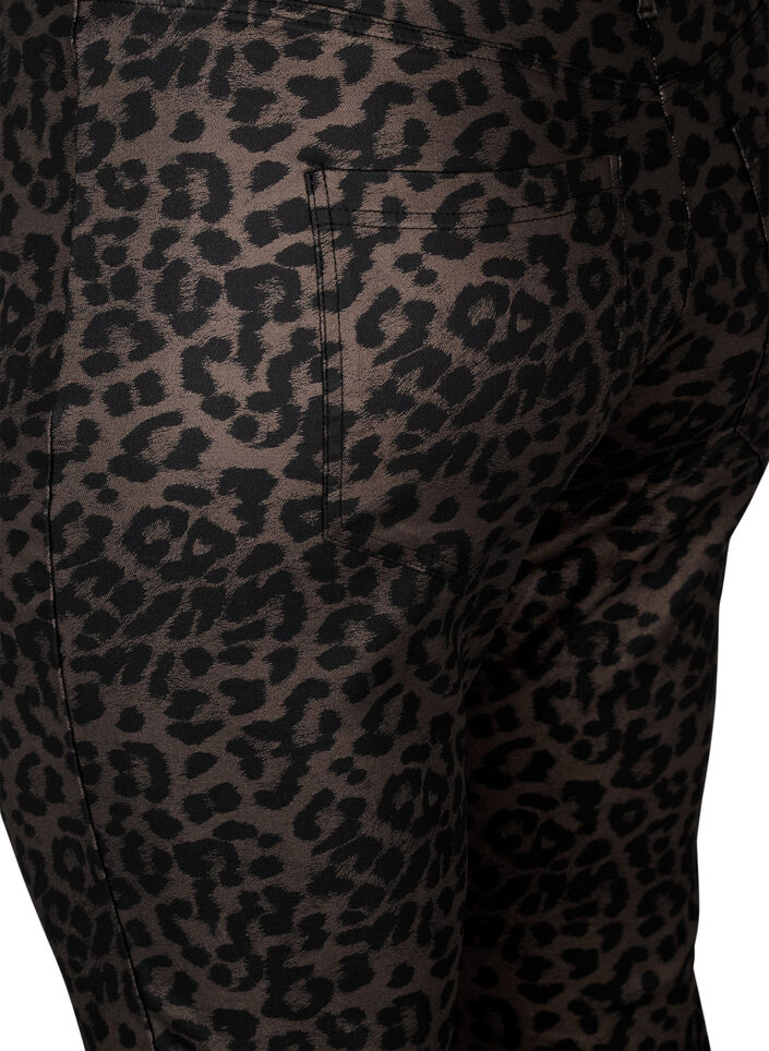 Beschichtete Leggings mit Leopardenmuster und verkürzter Länge, Braun, Packshot image number 3