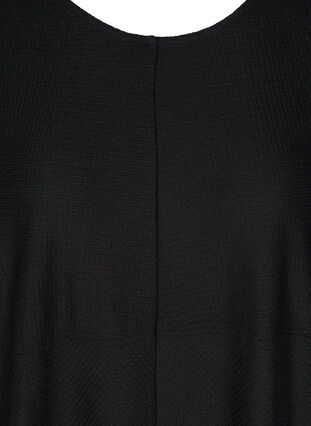 Einfarbiges Kleid mit Struktur , Black, Packshot image number 2