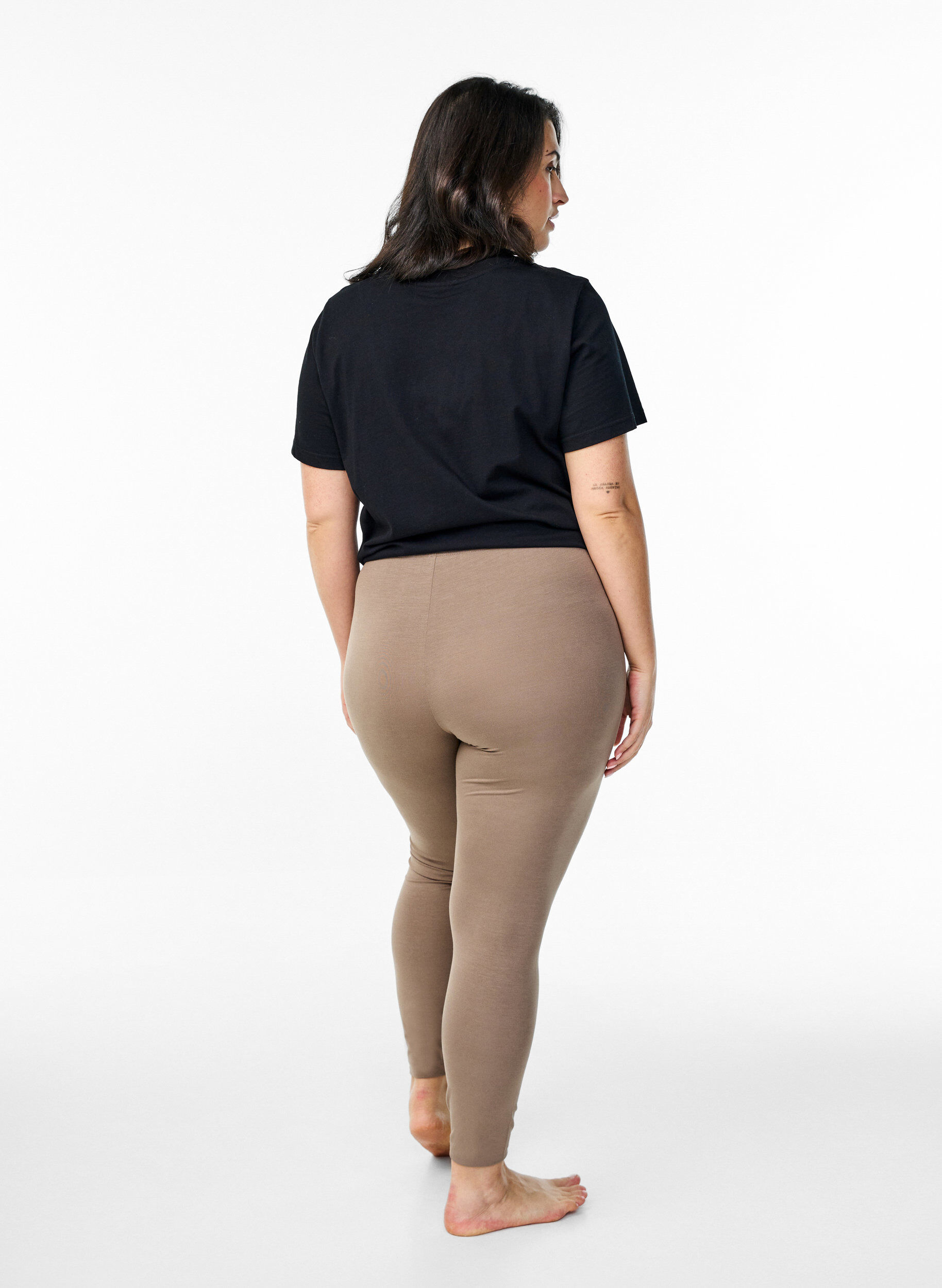 Zizzi Basic Leggings aus Viskose, Braun, Model image number 2