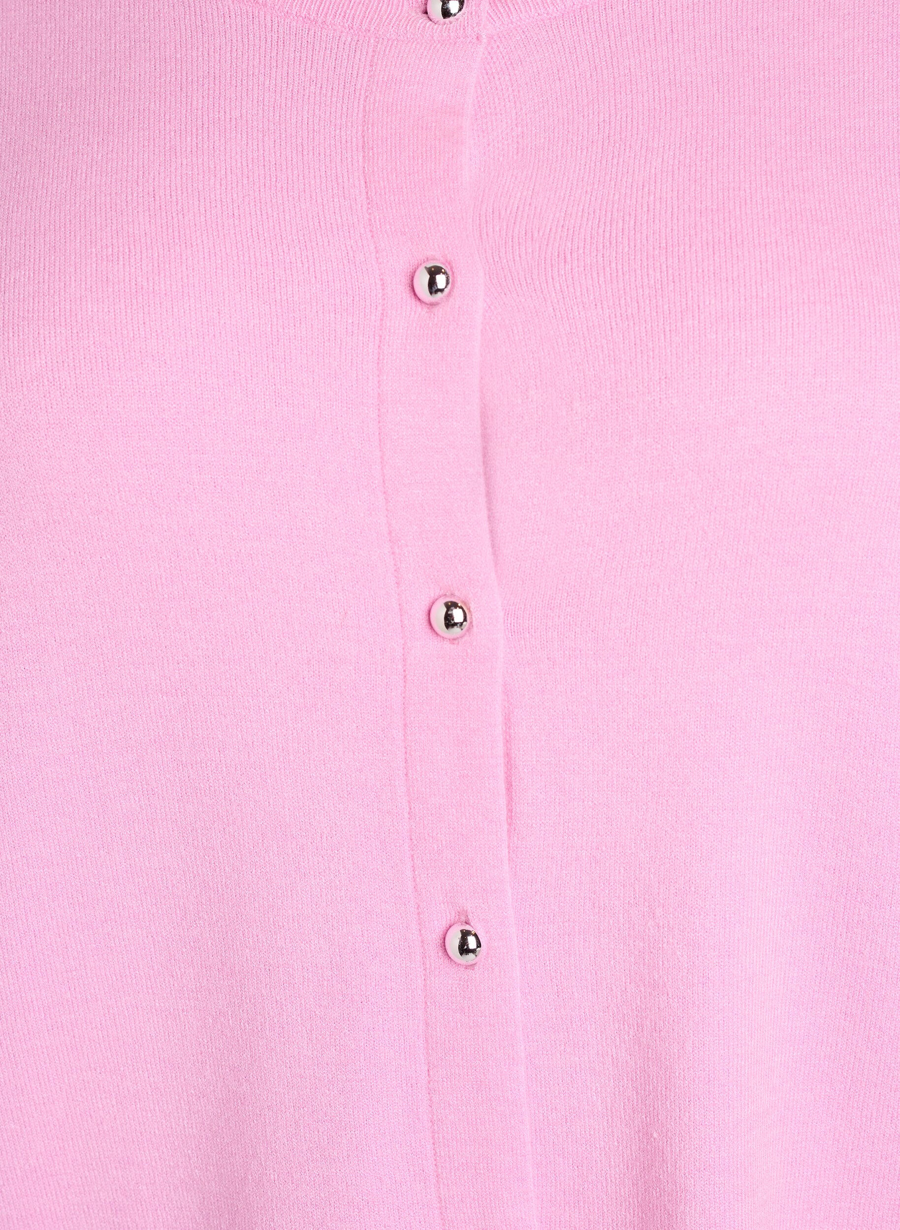 Zizzi Cardigan mit runden Kn&ouml;pfen, Pink, Packshot image number 2