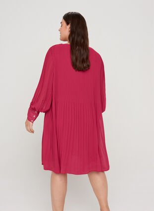 Langarm Kleid mit Plissee, Vivacious, Model image number 1