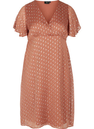 Kleid mit Wrap-Effekt und kurzen Ärmeln, Cobber, Packshot image number 0