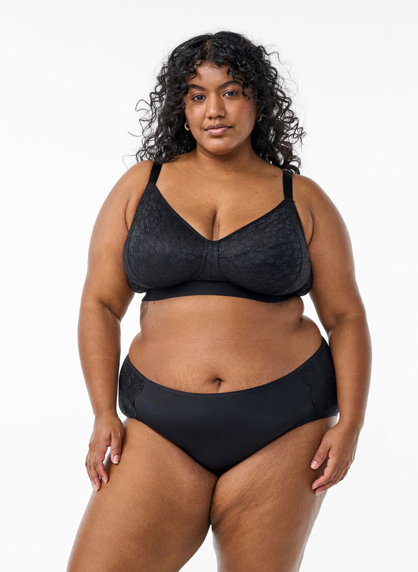 BH ohne Bügel mit Spitze, Schwarz, Model image number 1