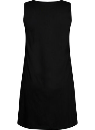 Ärmelloses Kleid aus Baumwolle mit A-Linie, Black, Packshot image number 1