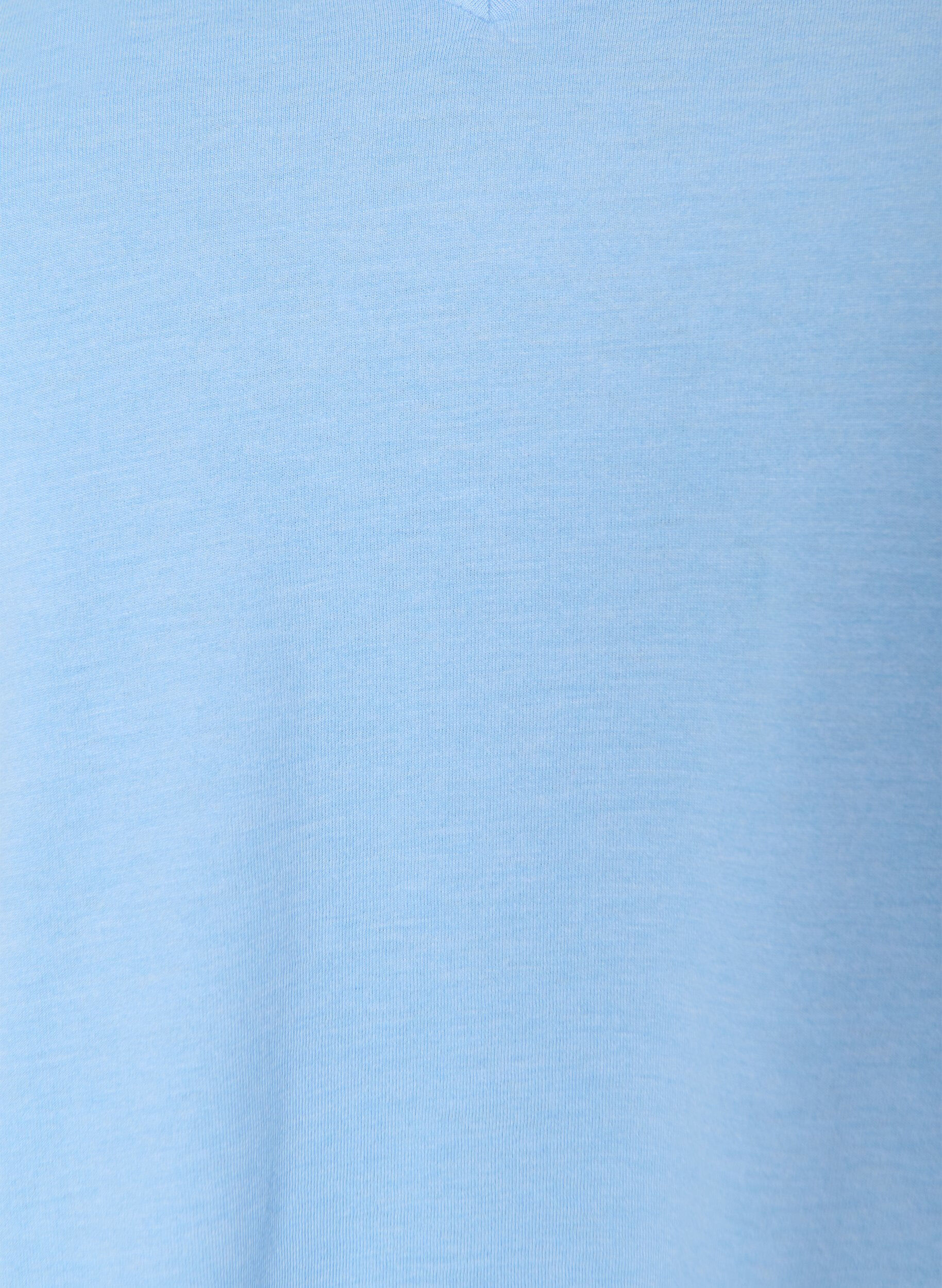 Zizzi T-Shirt mit V-Ausschnitt, Blau, Packshot image number 2
